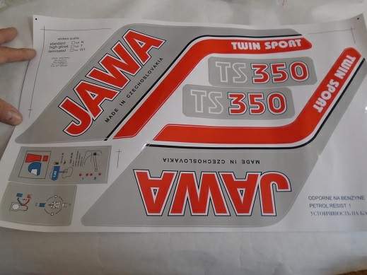 Nálepky Jawa TS 350 arch./Jawa 638-639/
