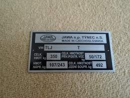 Typovy štitek Jawa 634,638-640