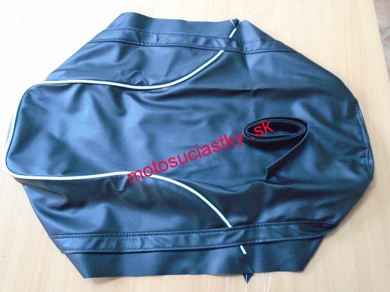 poťah sedadla - čierny / biely lem ( Jawa 634 )